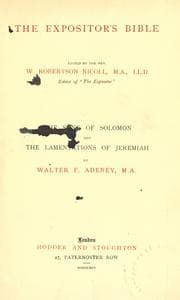 Tapa de The Song of Solomon and the Lamentations of Jeremiah