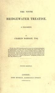 Tapa de The ninth Bridgewater treatise