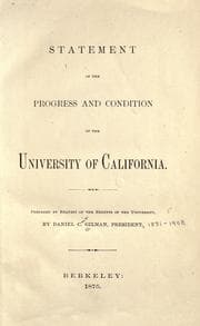 Tapa de Statement of the progress and condition of the University of California