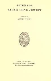 Tapa de Letters of Sarah Orne Jewett