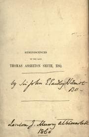 Tapa de Reminiscences of the late Thomas Assheton Smith, esq