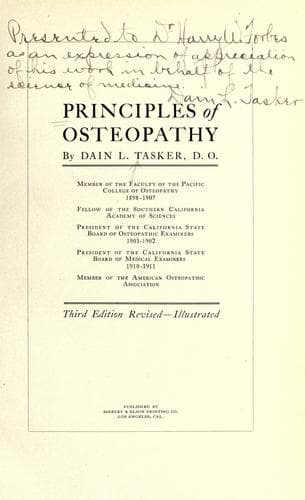 Tapa de Principles of osteopathy
