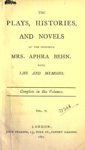 Tapa de Plays, histories, and novels.