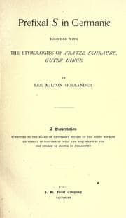 Tapa de Prefixal s in Germanic, together with the etymologies of fratze, schraube, guter dinge