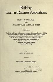 Tapa de Building, loan and savings associations, how to organize and successfully conduct them
