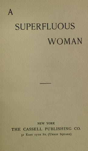 Tapa de A superfluous woman