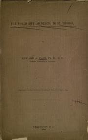 Tapa de The world-copy according to St. Thomas