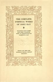 Tapa de The complete poetical works of John Hay