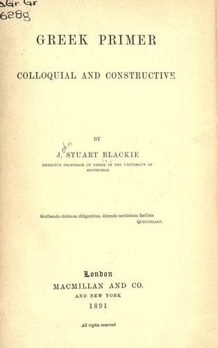 Tapa de Greek primer, colloquial and constructive