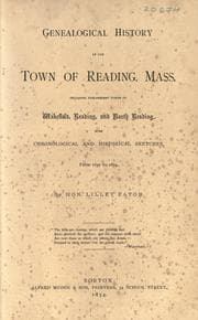 Tapa de Genealogical history of the town of Reading, Mass