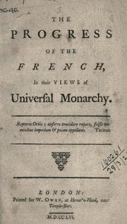 Tapa de The progress of the French in their views of universal monarchy