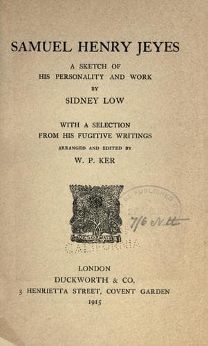 Tapa de Samuel Henry Jeyes