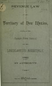 Tapa de Revenue law of the territory of New Mexico