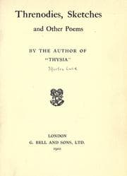 Tapa de Threnodies, sketches, and other poems