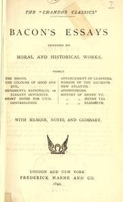 Tapa de Essays, including his moral and historical works