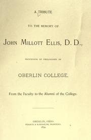 Tapa de A tribute to the memory of John Millott Ellis, D. D