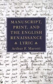 Tapa de Manuscript, print, and the English Renaissance lyric