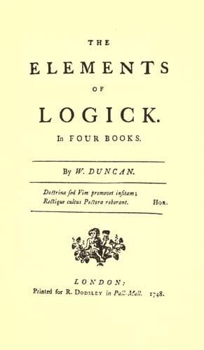 Tapa de The elements of logic, 1748