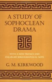 Tapa de A study of Sophoclean drama