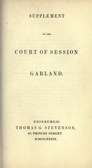 Tapa de Supplement to The Court of Session garland