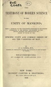 Tapa de The testimony of modern science to the unity of mankind