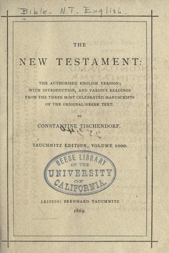 Tapa de The New Testament: the authorised English version