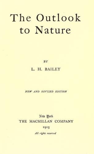 Tapa de The outlook to nature