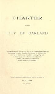 Tapa de City charter of the city of Oakland, Cal