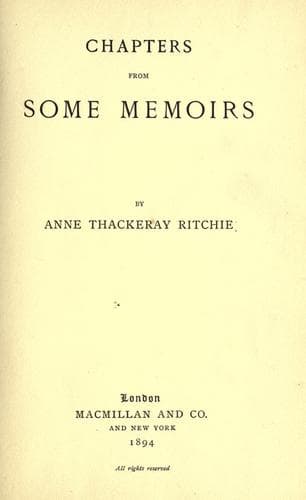 Tapa de Chapters from some memoirs