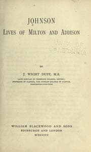 Tapa de Lives of Milton and Addison