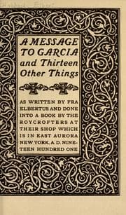 Tapa de A message to Garcia and thirteen other things