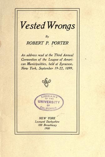 Tapa de Vested wrongs