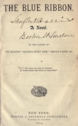 Tapa de The blue ribbon, a novel