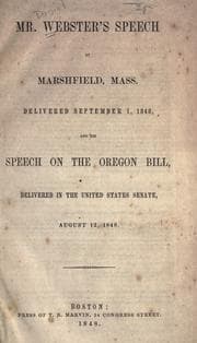 Tapa de Mr. Webster's speech at Marshfield, Mass