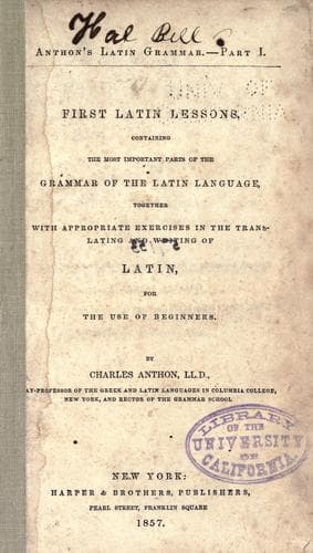 Tapa de First Latin lessons