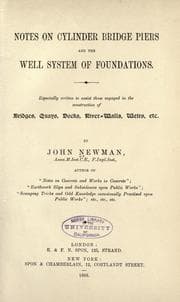 Tapa de Notes on cylinder bridge piers and the well system of foundations