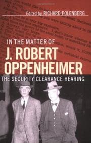Tapa de In the Matter of J. Robert Oppenheimer