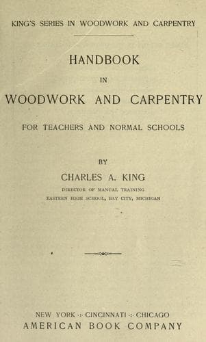 Tapa de Handbook in woodwork and carpentry