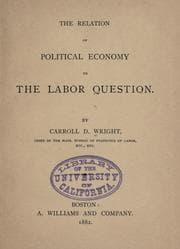 Tapa de The relation of political economy to the labor questions