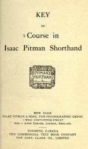 Tapa de Key to course in Isaac Pitman shorthand