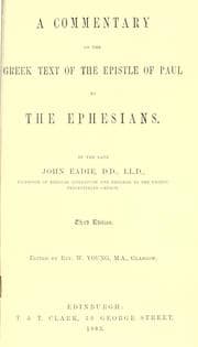 Tapa de A commentary on the Greek text of the Epistle of Paul to the Ephesians