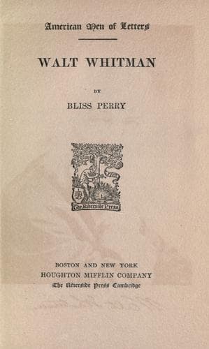 Tapa de Walt Whitman