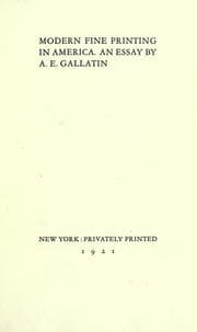 Tapa de Modern fine printing in America