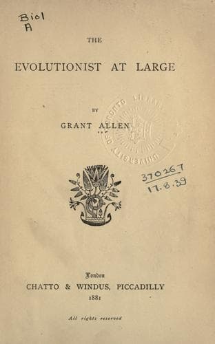 Tapa de The evolutionist at large