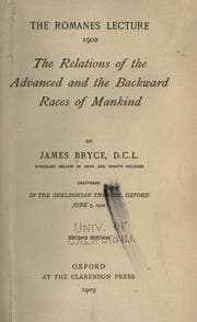 Tapa de The relations of the advanced and the backward races of mankind