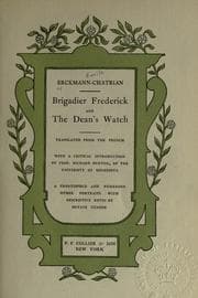 Tapa de Brigadier Frederick and The dean's watch [by] Erckmann-Chatrian