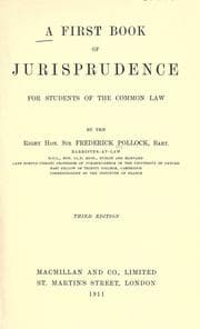 Tapa de A first book of jurisprudence for students of the common law