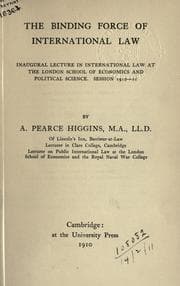 Tapa de The binding force of international law