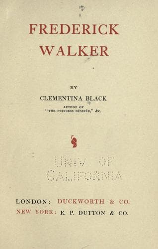 Tapa de Frederick Walker