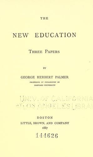 Tapa de The new education